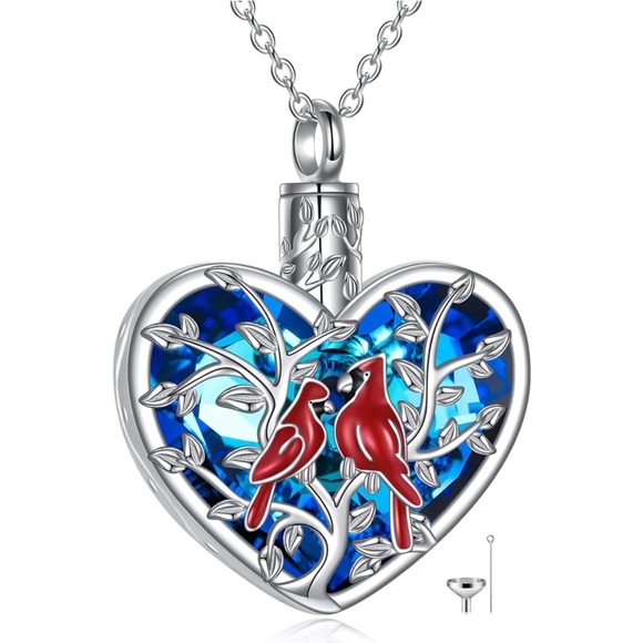 Angel Cardinal Ashes Necklace Messenger from Heaven Memorial Jewelry - Picture 2 of 16